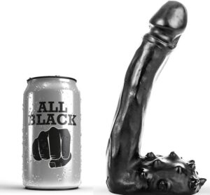 ALL BLACK - DILDO MED PUNG - 19CM
