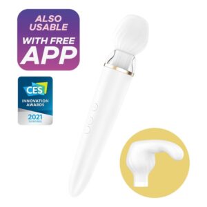 SATISFYER - DOUBLE WAND-ER MED APP - VIT