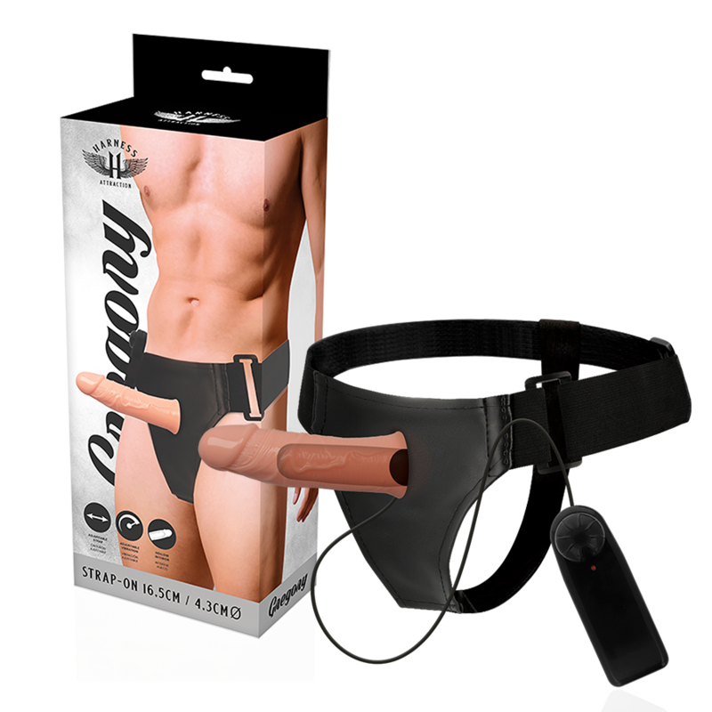 HARNESS ATTRACTION - GREGORY STRAP-ON HOLLOW EXTENDER VIBRATOR