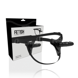 FETISH SUBMISSIVE - SILICONE STRAP-ON - BLACK 15 CM