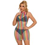 SUBBLIME - 952341 RAINBOW FISHNET BODYSTOCKING - ONE SIZE