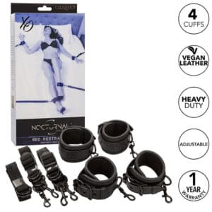 CALEXOTICS - NOCTURNAL BED RESTRAINTS LEATHER ADJUSTABLE