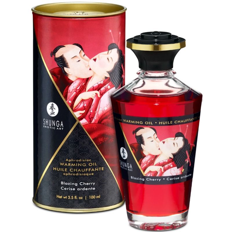 SHUNGA - APHRODISIAC WARMING OIL -BLAZING CHERRY