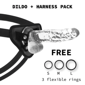 XRAY HARNESS - CLEAR COCK WITH BALLS 20CM X 4.5CM